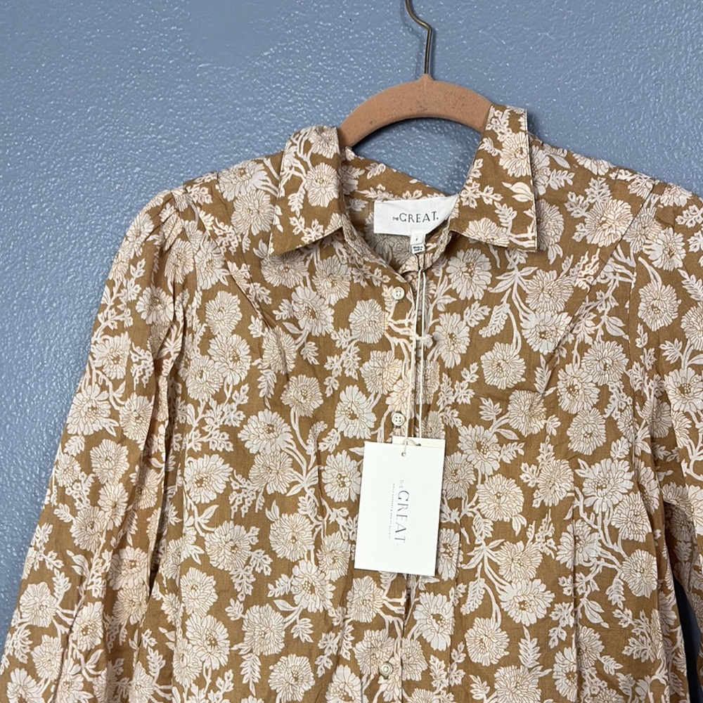 SOLD the great
the stream top - oat wild brush floral Floral Button-Up Blouse - Picture 7 of 10